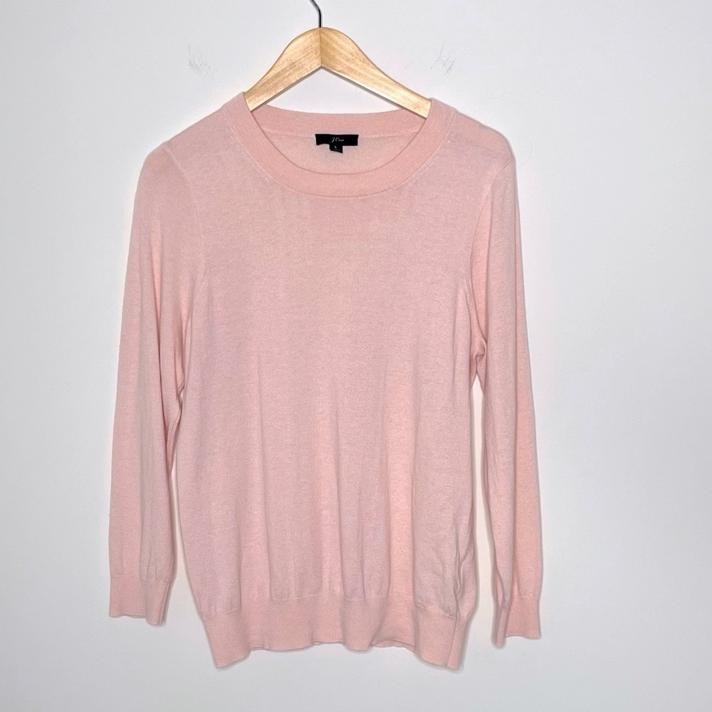 J.Crew Cotton-wool blend sweater in Mauve Pink preppy minimalist - Picture 9 of 9